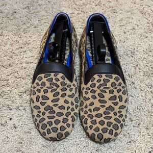 Rothy’s Leopard Print Loafers with Black Accents size 8